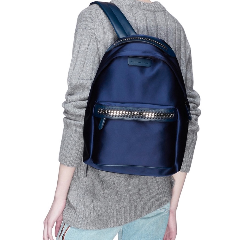 Stella McCartney Blue 'falabella Go' Satin Backpack